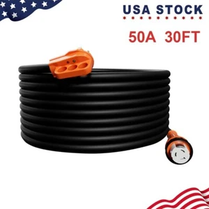 50Amp 30Ft 14-50P to SS2-50R Generator Extension Cord with LED Power Indicator - Picture 1 of 7