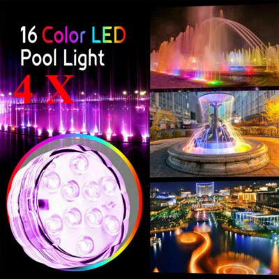4 Stück RGB LED Wasserdicht Unterwasser Lampe für Teich Badewanne Festival Dekor - Bild 1 von 4