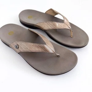 Revitalign Women's Chameleon Gold Slip-On Flip Flop Sandals Size 9B Orthotic - Picture 1 of 10