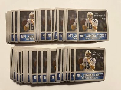 2004 NFL Sunday Ticket PEYTON MANNING coasters (50) ct. - brand new - Image 1 of 3