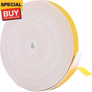 Weather Stripping Door Seal, 1/2 Inch W X 1/16 Inch T Adhesive Foam Tape, Window - Picture 1 of 6