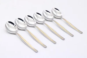 6x BSF Brabant cuchara de café cuchara acero inoxidable con decoración dorada cubiertos longitud 13,5 cm - Imagen 1 de 5