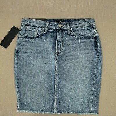 Jeans plateados falda lápiz Frisco para mujer talla 4 dobladillo deshilachado lavado medio mezclilla nueva con etiquetas Foto 1 de 4