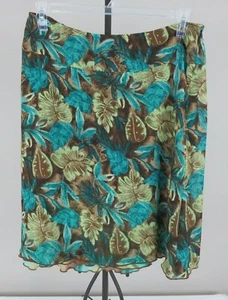 RQT Women's Blue/Brown/Green Floral A-Line Skirt Size Large - Picture 1 of 3