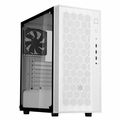 Silverstone SST-FAR1W-G MATX/Mini-ITX White Tempered Glass Case - Image 1 of 4