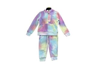 Juicy Couture Kid's Velour Track Suit 3T Multi Tie Dye Design 2 Front Pockets