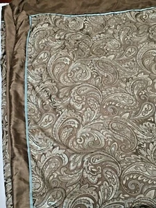 Copripiumino Casa e Giardino 90X 102” Poliestere Broccato Paisley Tortora Scuro Teal - Foto 1 di 9