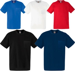 T-shirt UOMO con Taschino FRUIT OF THE LOOM S M L XL XXL Maglia Corta TASCA - Imagen 1 de 4