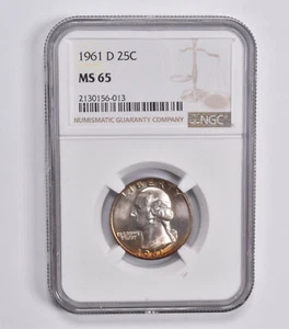 MS65 1961-D Washington Quarter NGC - Insane Color Toned *3810 - Picture 1 of 3