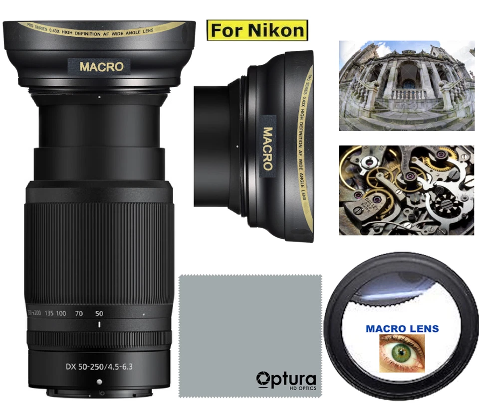 62mm ULTRA WIDE ANGLE MACRO HD16K LENS FOR Nikon NIKKOR Z DX 50-250mm f/4.5-6.3  - Image 1 of 4