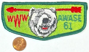 BOY SCOUT BSA OA AWASE 61 156 635 501 BAY LAKES WI FF S1 FIRST FLAP CRISPY MINT! - Bild 1 von 4