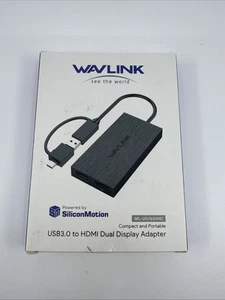 WAVLINK USB 3.0 or USB C to Dual HDMI Splitter Extended Display for Dual Moni... - Picture 1 of 3