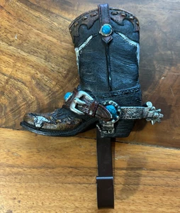 Gancho de pared rústico Western Boot resina metal llave toalla abrigo sombrero percha - Imagen 1 de 4