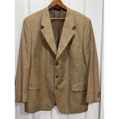 Abrigo deportivo Blazer Chaqueta JO S A BANK Hombre Tostado Seda Mezcla Lana 44R Foto 1 de 4