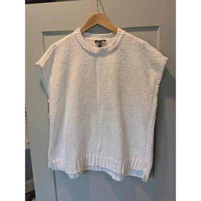 Eileen Fisher Cream Knit Sleeveless Sweater Vest M/M Organic Cotton - Image 1 of 4