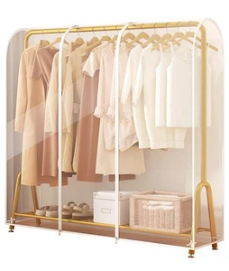 6 Ft Clear Garment Rack Cover, 72" Dustproof Clothes Rack Cover with 2 Durabl... - Picture 1 of 7