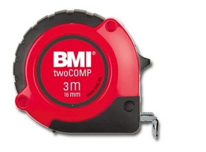 BMI 472341021 "TWO COMP" Pocket Measuring Tape, White/Black/Red, 3 m x 16 mm - Picture 1 of 2