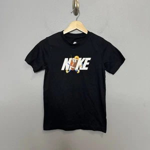 NIKE kids black cotton football graphic tee size youth S Small NEW NWT - Picture 1 of 6