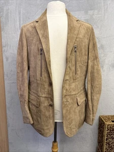 Boss Hugo Boss Vintage Men’s Italian Lamb Suede Jacket - VGC - Size 38R - Picture 1 of 18