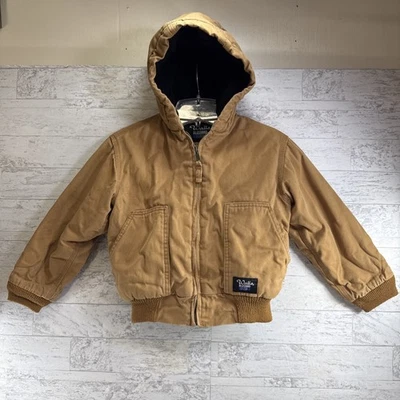 Walls Blizzard Pruf Youth Small 6/7 Hooded Fleece Lined Brown Jacket Coat - Image 1 of 4