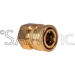 8102.0302.00 Comet OEM Brass 3/8" QC Female - NPT Female Quick Connect Adapter - Picture 1 of 5