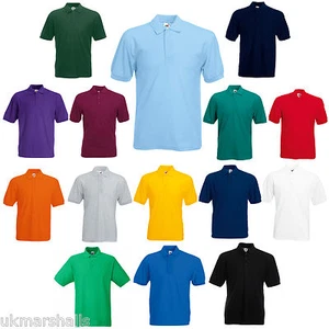 3 FRUIT OF THE LOOM MEN'S POLYCOTTON POLO SHIRT 14 COLOURS ALL SIZES - Picture 1 of 12