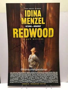 Redwood Cast SIGNIERTE handsignierte Fensterkarte Poster Broadway Idina Menzel PP - Bild 1 von 15