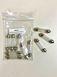 Xenon Festoon Base light bulb T3.25 10W 24V Long-Life NEW (10 Count/bag) - Picture 1 of 4
