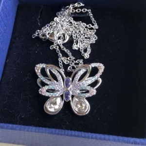 Swarovski Crystal Butterfly Motif Multicolor Necklace Pendant B - Bild 1 von 5