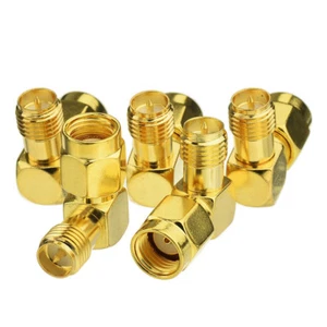 5pcs RP-SMA plug male to RP-SMA Female right angle RF coaxial adapter connector - Zdjęcie 1 z 4