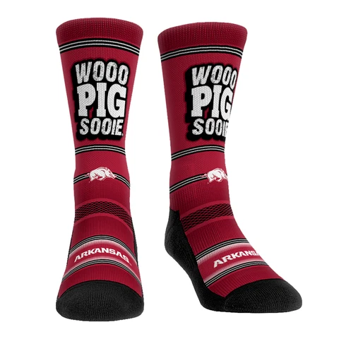 Youth Rock Em Socks Arkansas Razorbacks Team Slogan Crew Socks Cover