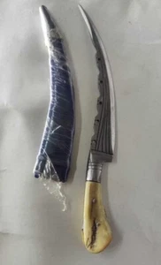 1927 Cleaver Wootz Damascus Switchblade Kris Hanger Dagger Sword Old Rare Stag - Picture 1 of 7