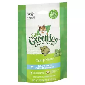 Greenies Feline Cat Dental Treats Catnip Flavour 10 x 60g Packs - Picture 1 of 7