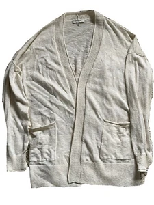 Madewell Open Cardigan Size L Cream Ivory Long Sleeve Front Pockets - 17 - Picture 1 of 8