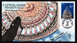 USA, SCOTT # 3472, HANDPAINTED COLLINS FDC COVER 2001 CAPITOL DOME PRIORITY MAIL - Picture 1 of 1