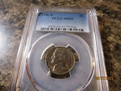 1946-D JEFFERSON NICKEL - PCGS MS65 - 0546 - Image 1 of 2