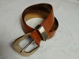 Michael Kors Ledergürtel Butterscotch braun kleine goldfarbene Schnalle Logo - Bild 1 von 12