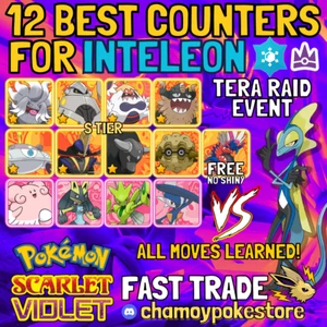 INTELEON Tera Raid Counters ✨ BATTLE READY | SHINY ⚡ POKEMON SCARLET VIOLET ⚡ - Picture 1 of 29