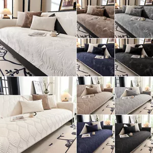 Luxury Plush Leaves Jacquard Sofa Cover Nonslip Couch Cover Sofa Mat Slipcover - Picture 1 of 20