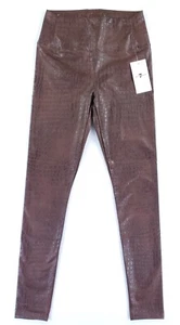 7 For All Mankind Mujer XS Cocroc Cuero Sintético Elastizado Marrón Nuevo con Etiquetas - Imagen 1 de 7