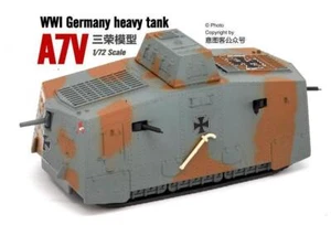 Sanrong 1/72 World War I German heavy tank A7V battle tank gray painting model - Picture 1 of 5