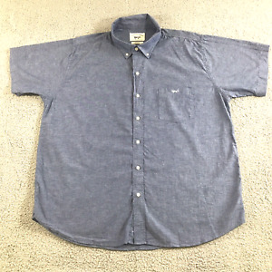 Coastal Cotton Mens Shirt XXL Blue Short Sleeve Button Up Life Uninhibited 2XL