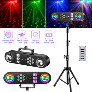 5-In-1 Beam Laser DJ Lights Set w/Stand RGB LED Magic Ball Disco Club Bar Lights - Picture 1 of 23