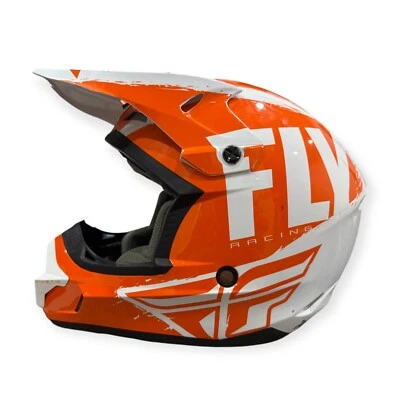 Fly Racing Kinetic Dot FMVSS NO. 218 Certified Xsmall 53-54cm Orange/White - Image 1 of 4