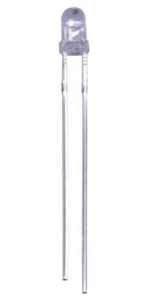 3mm Pure Green LED, Water Clear, 18mA, 2.2V, Pack of 10 - PSG91848 - Picture 1 of 2