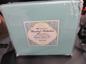 QUEEN SHEET SET 300CT 100% COTTON EXTRA DEEP BARCLAY COLLECTION JADE BRAND NEW - Picture 1 of 2