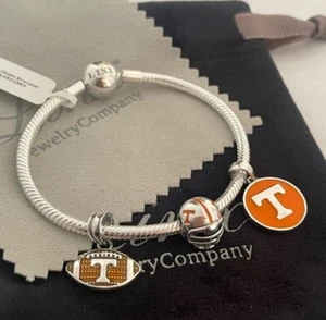 Linx Silver Snake Chain Bracelet with Tennessee Volunteers Themed Charms - Picture 1 of 4