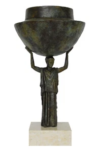 Bronze Censer from Delphi museum replica - Caryatid - Peplophoros of 460-450 B.C - Picture 1 of 3