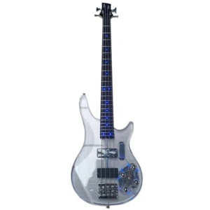 4String Acrylic Electric Guitar Bass Rosewood Fingerboard blue lighters - Picture 1 of 7