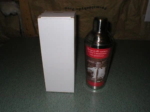 Shannon Martin New Red Cocktail Shaker With Strainer "Booze Is The Answer" - Picture 1 of 7